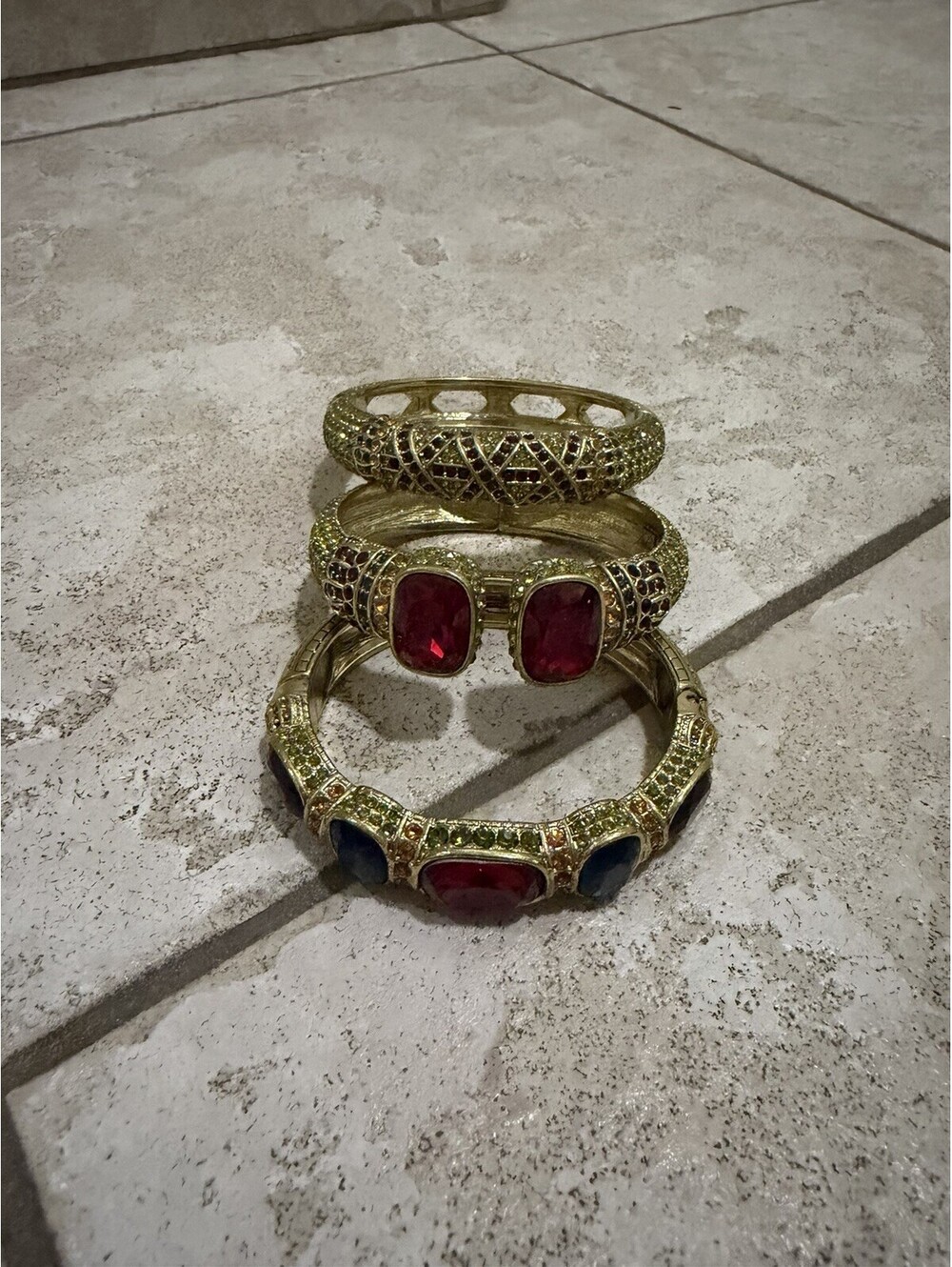 Heidi Daus 3 Piece Red Bracelet Set